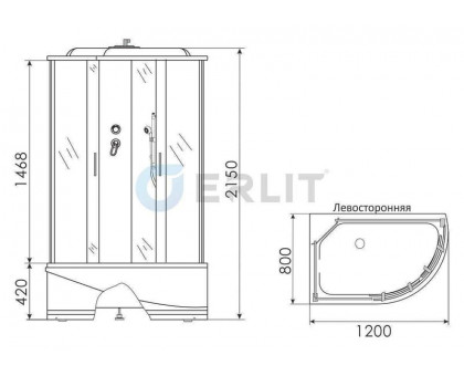 Душевая кабина Erlit ER3512TPR-C4