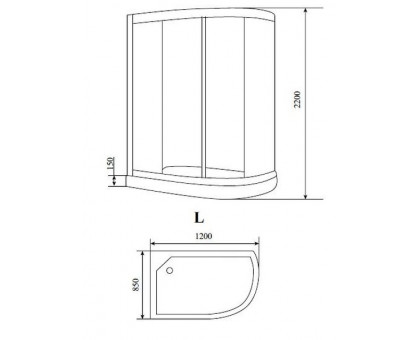 Душевая кабина Timo Standart T-1102 P L 120х85 см без электрики и гидромассажа