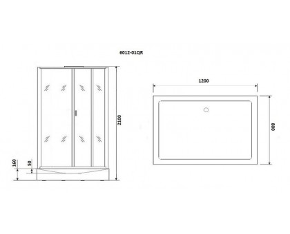 Душевая кабина Niagara Premium NG-6012-01QR 120х80 см