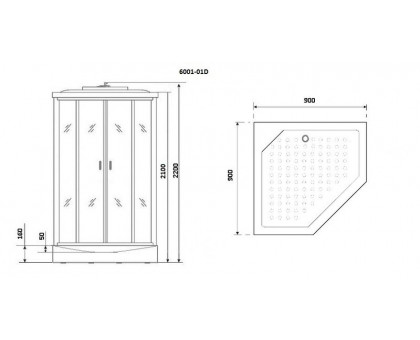 Душевая кабина Niagara Premium NG-6001-01D 90х90 см