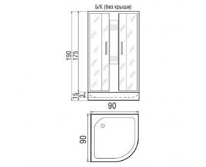 Душевая кабина River NARA Light 90/15 Б/К МТ