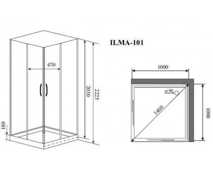 Душевая кабина Timo ILMA 101 100х100 низкий поддон