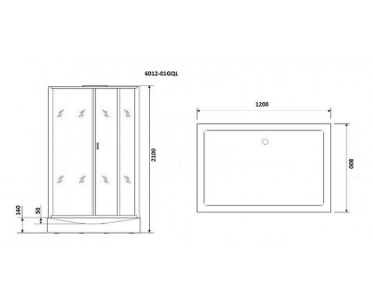 Душевая кабина Niagara Premium NG-6012-01GQL 120х80 см