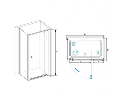 Душевой уголок RGW PA-44B (PA-02B + Z-050-1B) 90x70, прозрачное стекло
