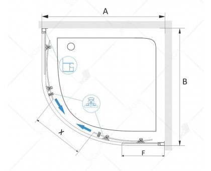 Душевой уголок RGW CL-54B 80x80, прозрачное стекло