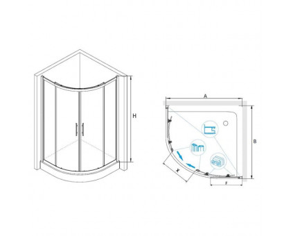 Душевой уголок RGW HO-51 90x90, прозрачное стекло