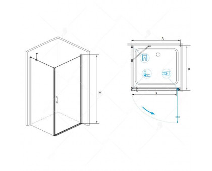 Душевой уголок RGW LE-34 (LE-03 + Z-14) 60x120, прозрачное стекло