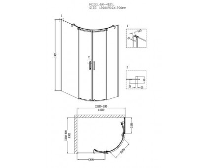 Душевой уголок Grossman GR-4121L 120х90