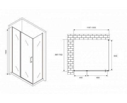 Душевой уголок ABBER Sonnenstrand AG04120BS-S70B