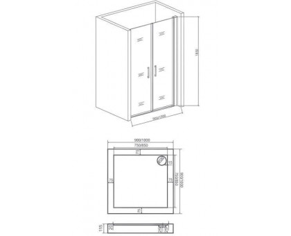 Душевое ограждение Good Door PANDORA SD-100-T-CH 100 см