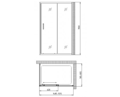 Душевой уголок Gemy Victoria S30191CM-A80M 150х80 см