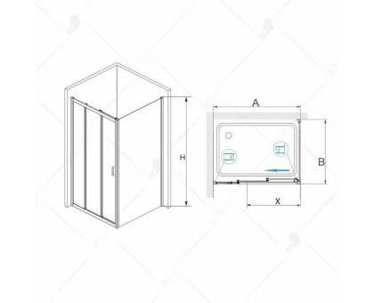 Душевой уголок RGW PA-73 P (PA-13 + 2Z-33) 100x70, прозрачное стекло