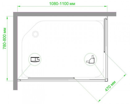 Душевой уголок Royal Bath RB HPD-C 110х80 см, с матовыми стеклами