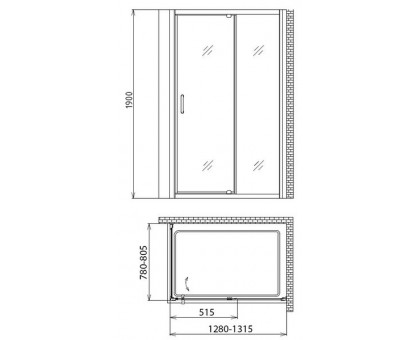 Душевой уголок Gemy Sunny Bay S28191D-A80 130х80 см