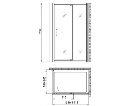 Душевой уголок Gemy Sunny Bay S28191E-A80 140х80 см