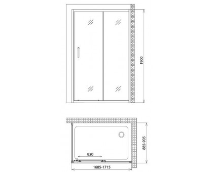 Душевой уголок Gemy Victoria S30191G-A90 170х90 см