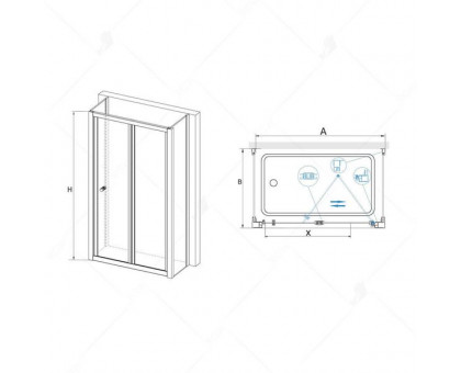 Душевой уголок RGW CL-41 P (CL-21 + 2Z-12) 100x70, прозрачное стекло