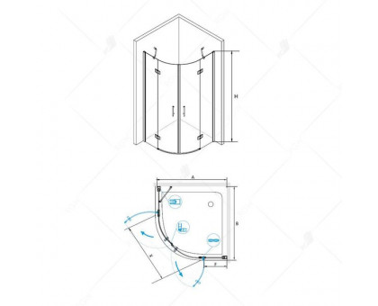 Душевой уголок RGW LE-55 90x90, прозрачное стекло
